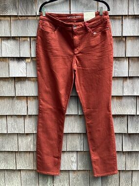 Lands' End Women's Straight Leg Jeans in Rust Color